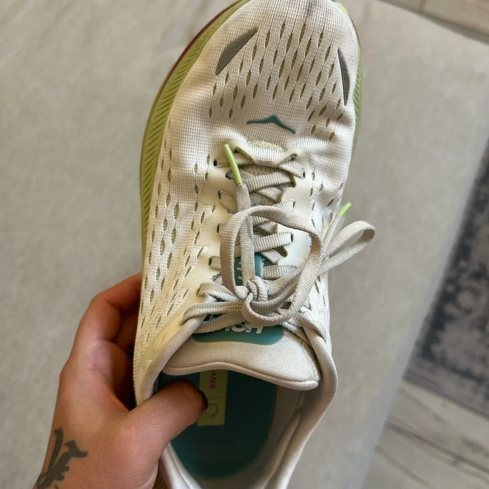 Hoka Women's White and Teal Athletic Shoes kawana